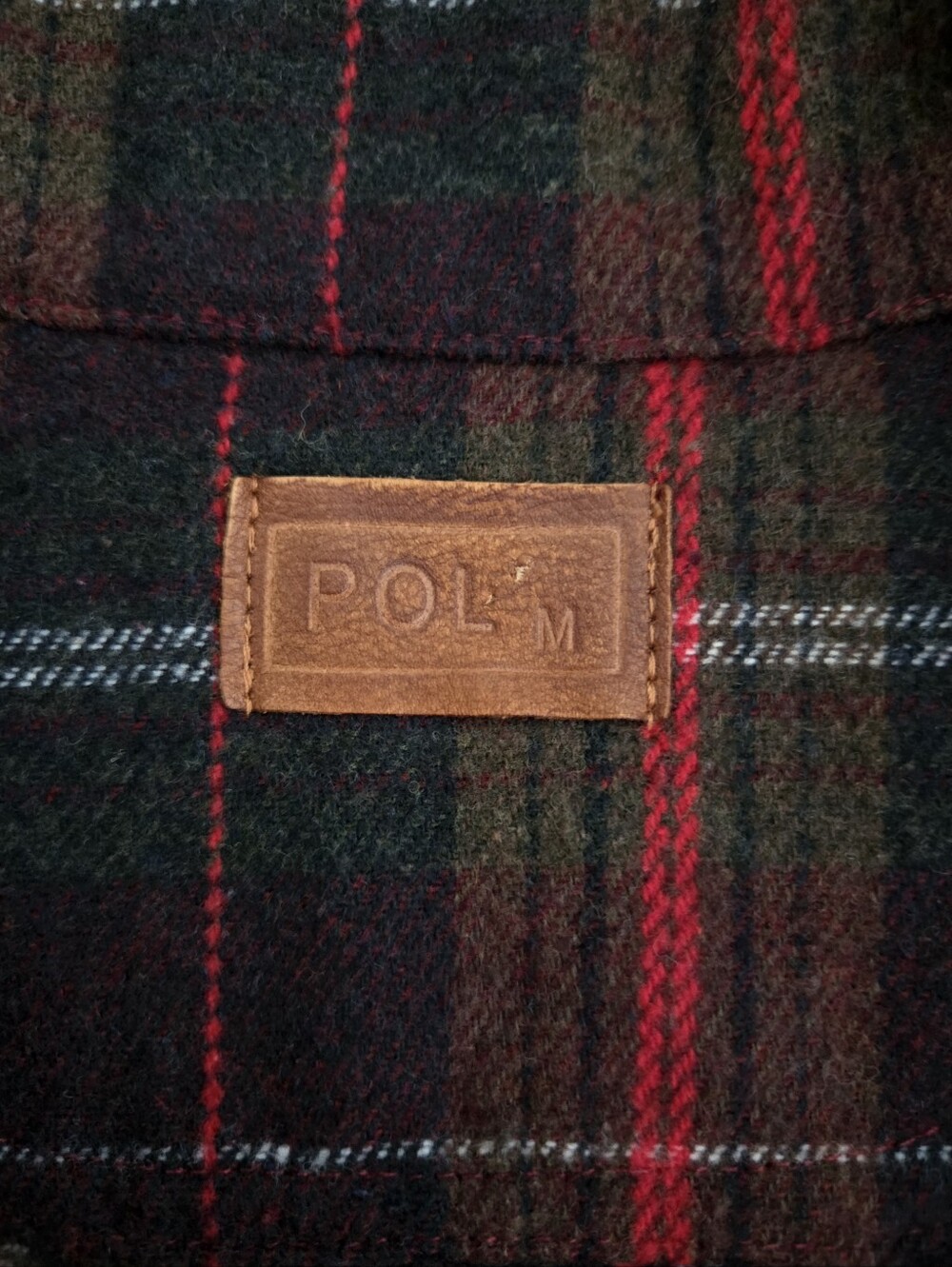 POL Plaid Cropped Raw Hem Shacket Jacket Brown Red Womens Size Medium - Picture 9 of 11